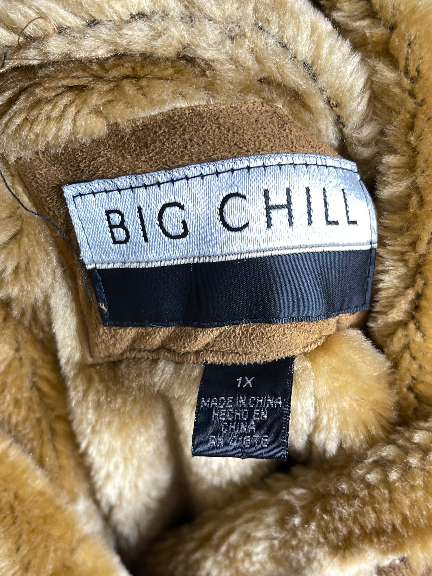 2000s Plus Size Faux Fur Suede Long Coat Sz 1X