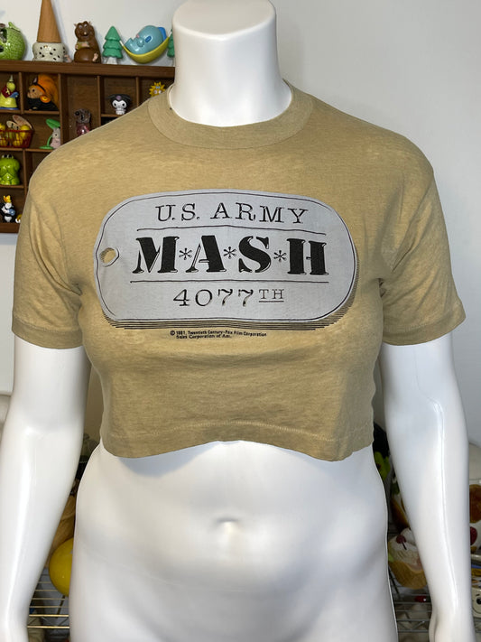 Vintage 80s M.A.S.H Graphic Crop Top Sz L