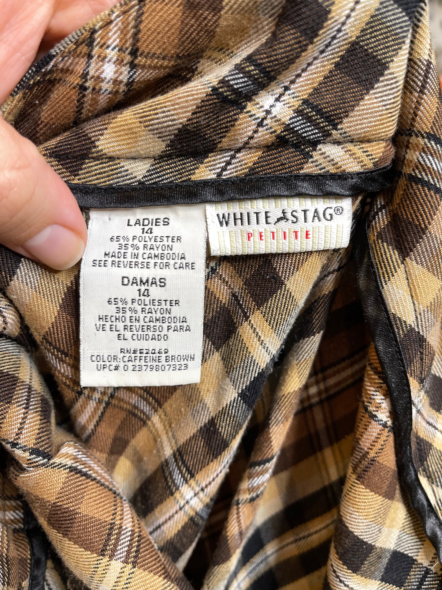 2000s Brown Plaid Maxi Skirt Sz 14/P