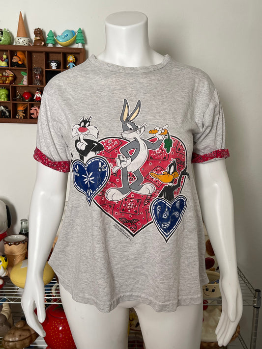 90s Looney Tunes Bandana print tee sz XL