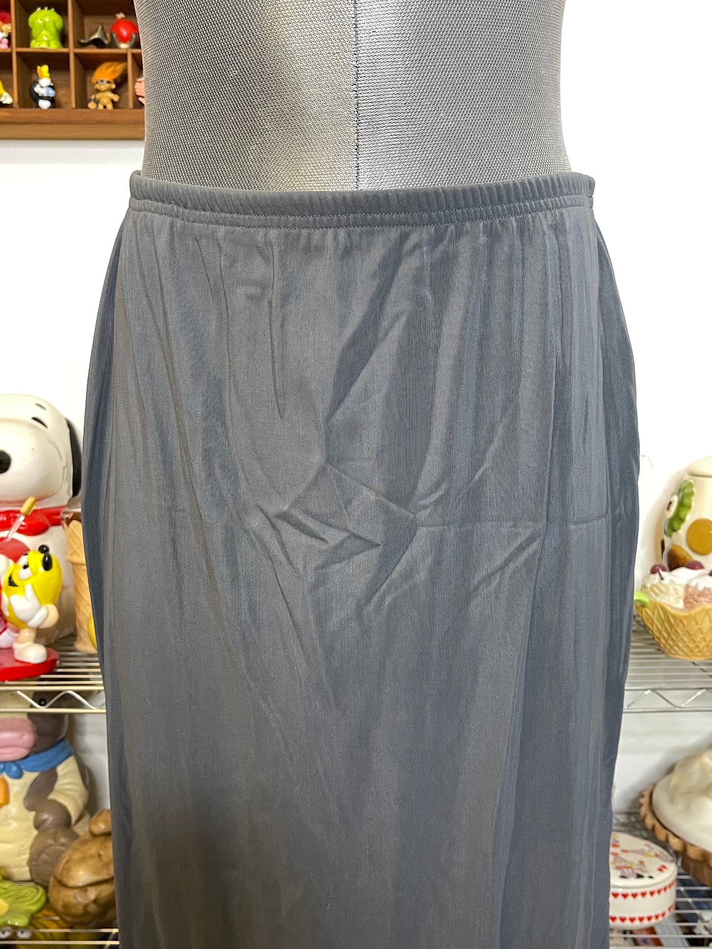Vintage 2000s Grey Slinky Maxi Skirt Sz L