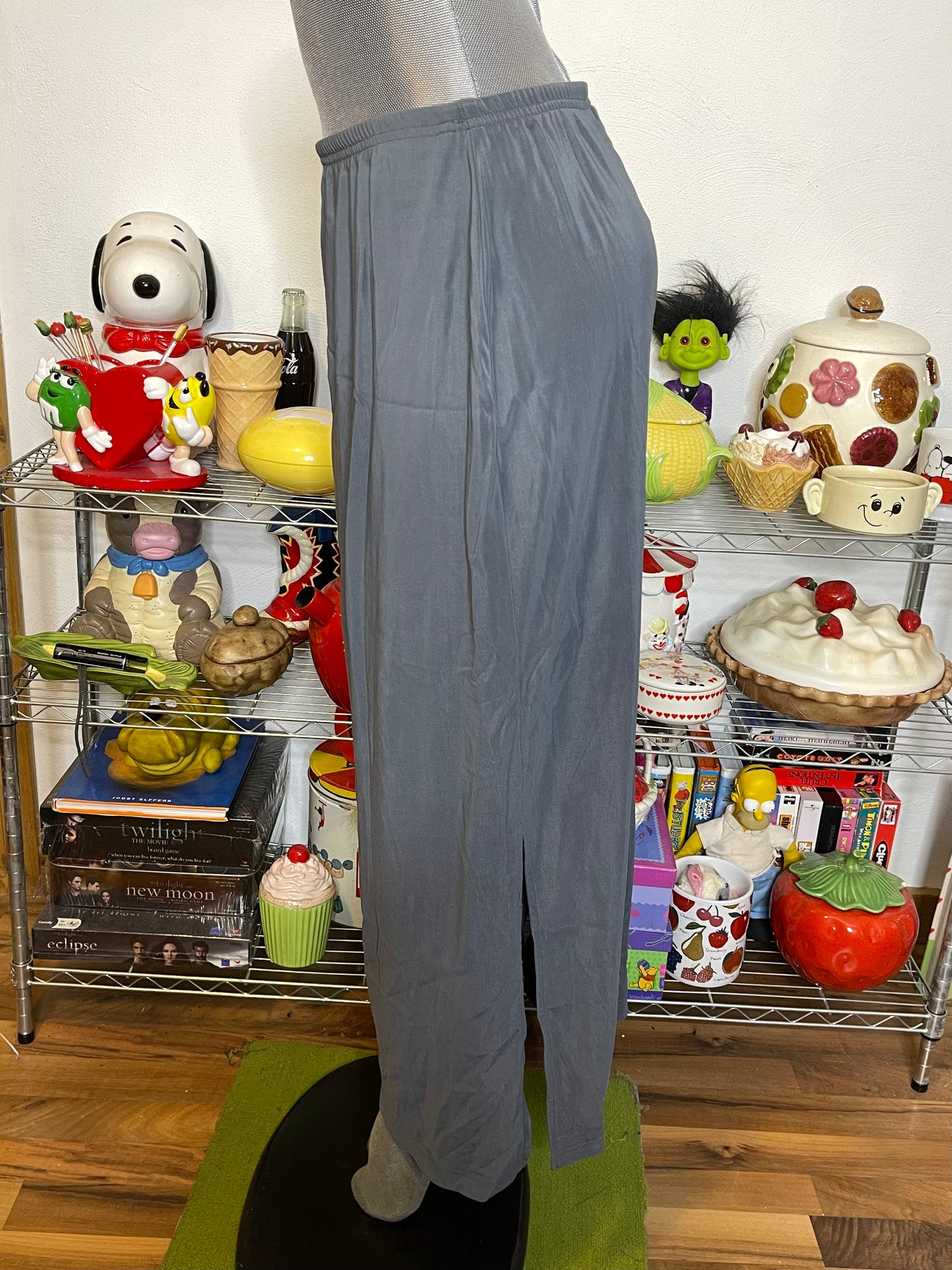 Vintage 2000s Grey Slinky Maxi Skirt Sz L