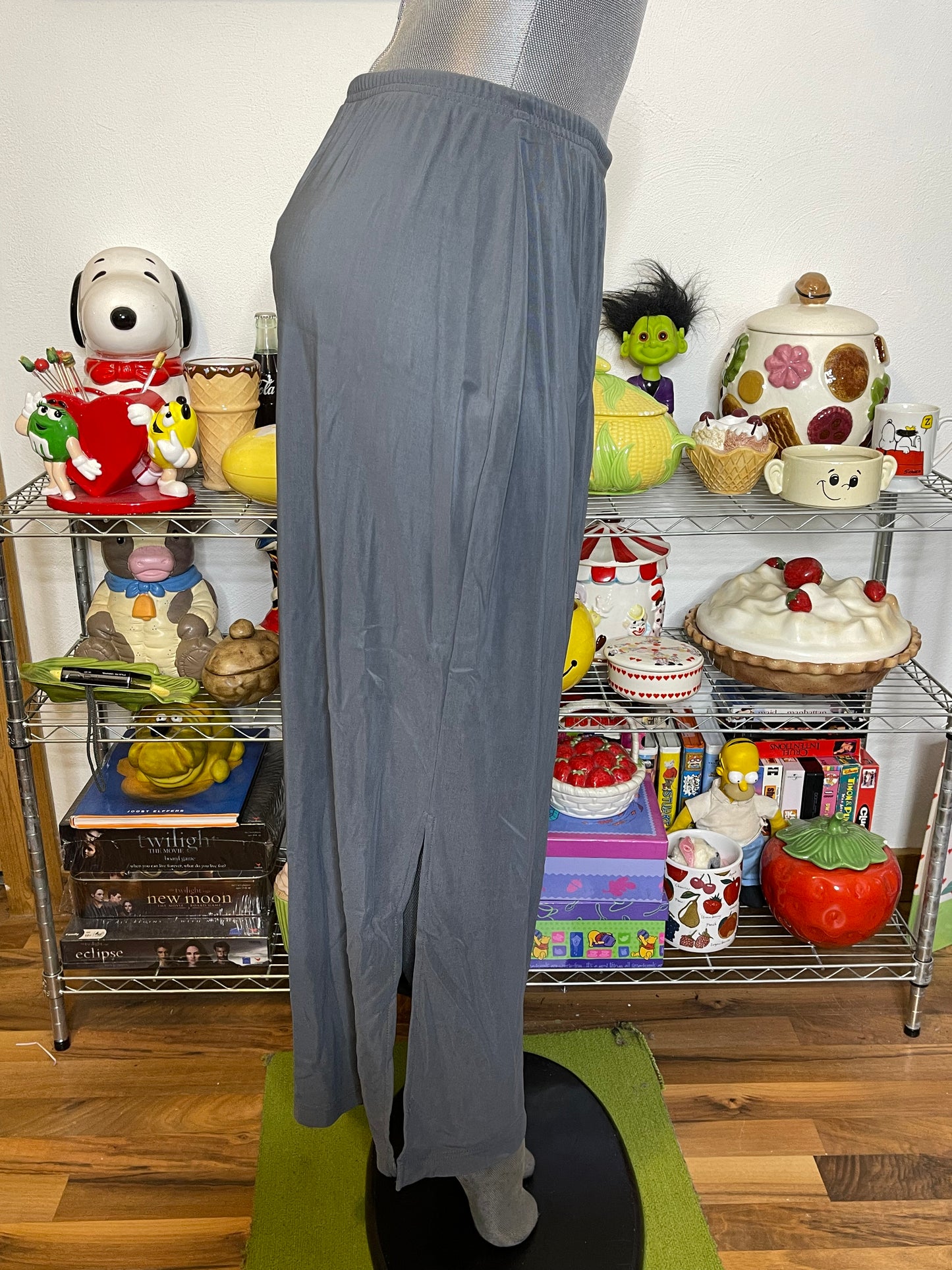 Vintage 2000s Grey Slinky Maxi Skirt Sz L