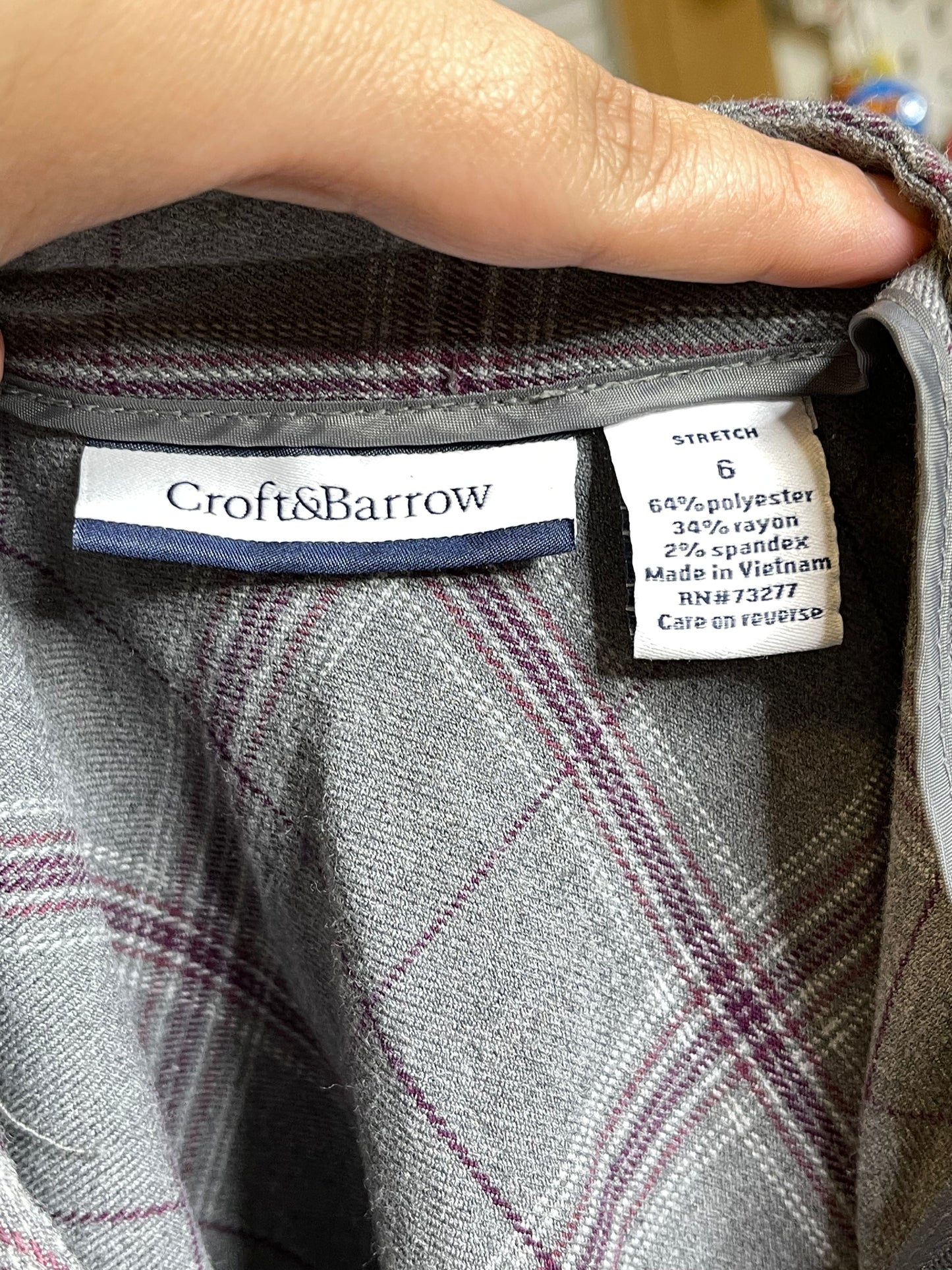 2000s Grey & Purple Plaid Maxi Skirt Sz 6