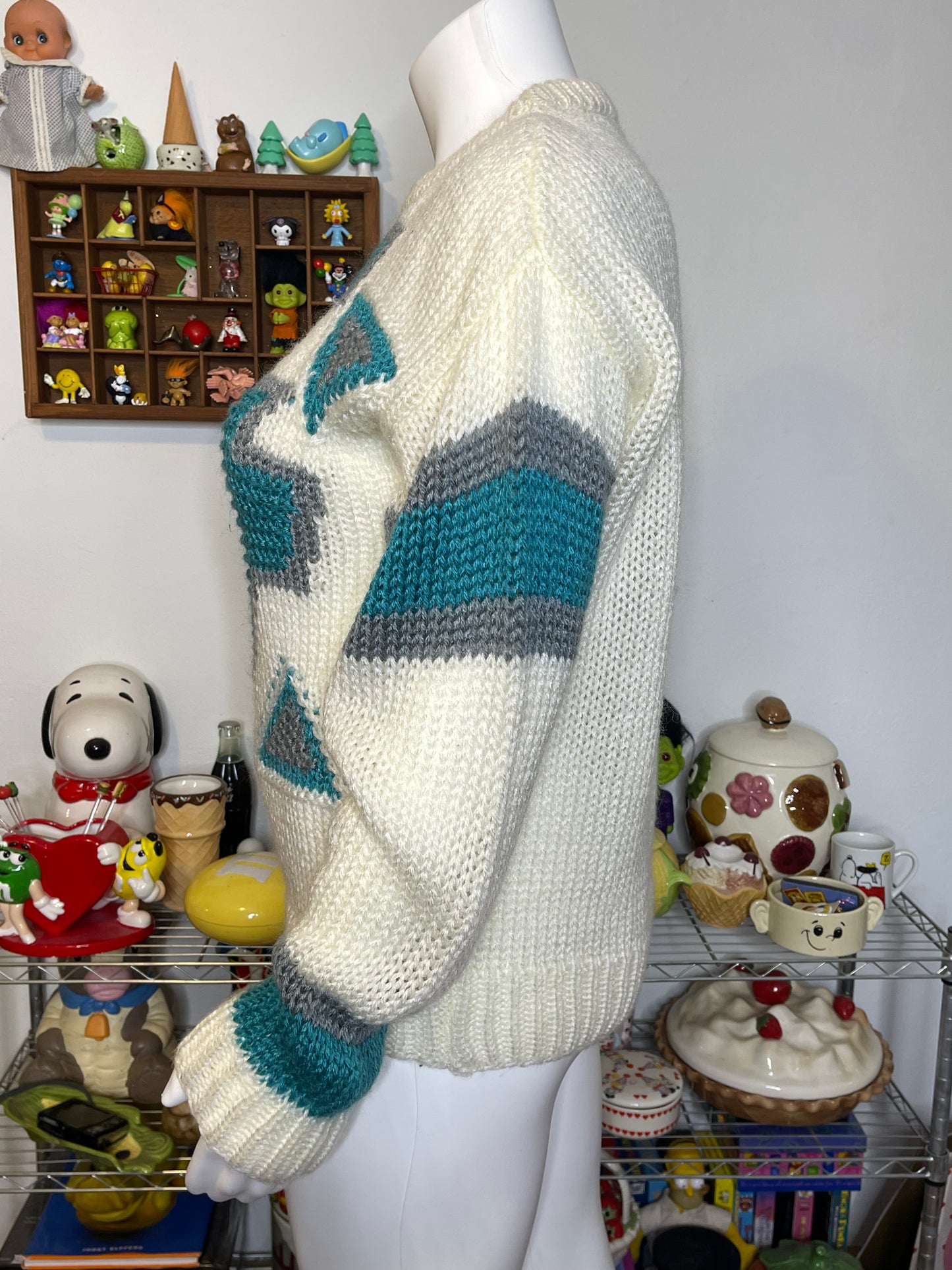 Vintage Funky Retro Oversized Chunky Knit Sweater Sz L