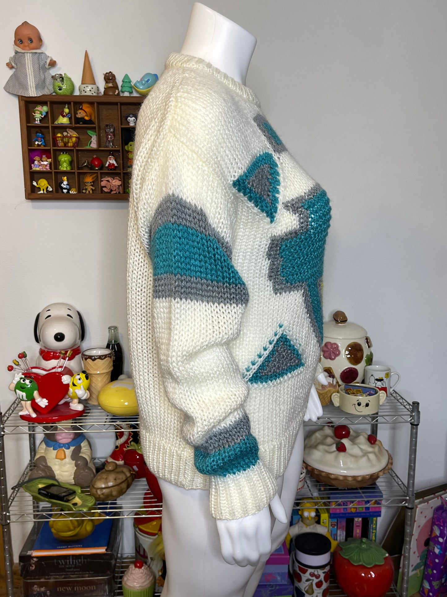 Vintage Funky Retro Oversized Chunky Knit Sweater Sz L