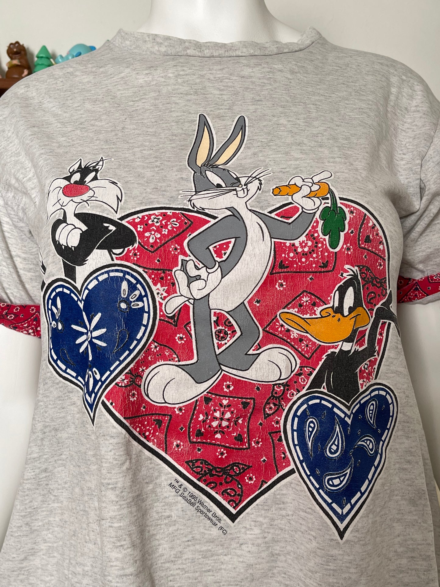 90s Looney Tunes Bandana print tee sz XL