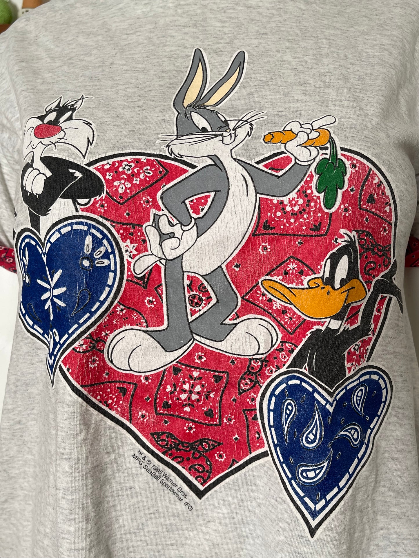 90s Looney Tunes Bandana print tee sz XL