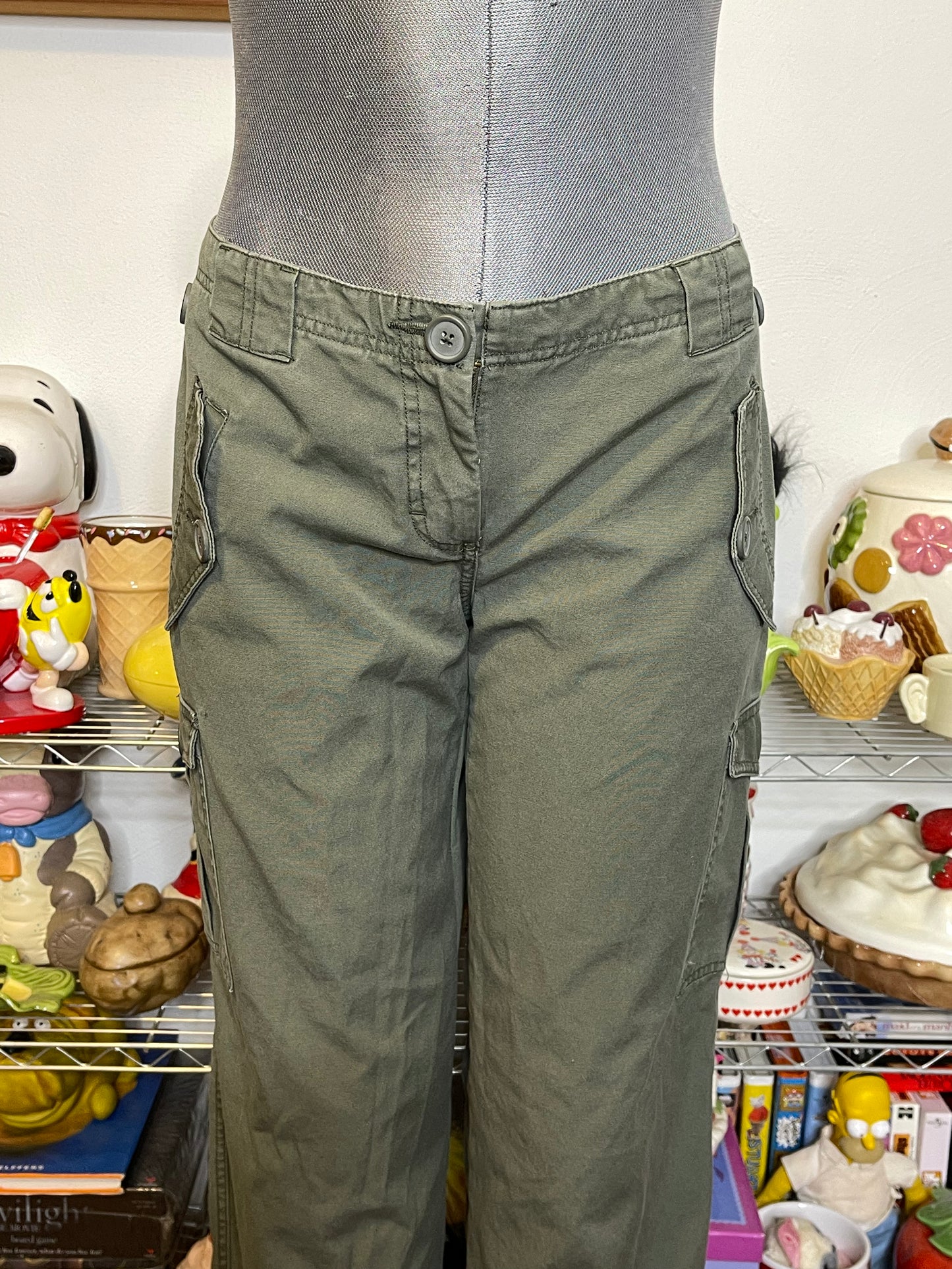 Vintage 2000s Mossimo Green Mid Rise Cargo Pants Sz 11 32in