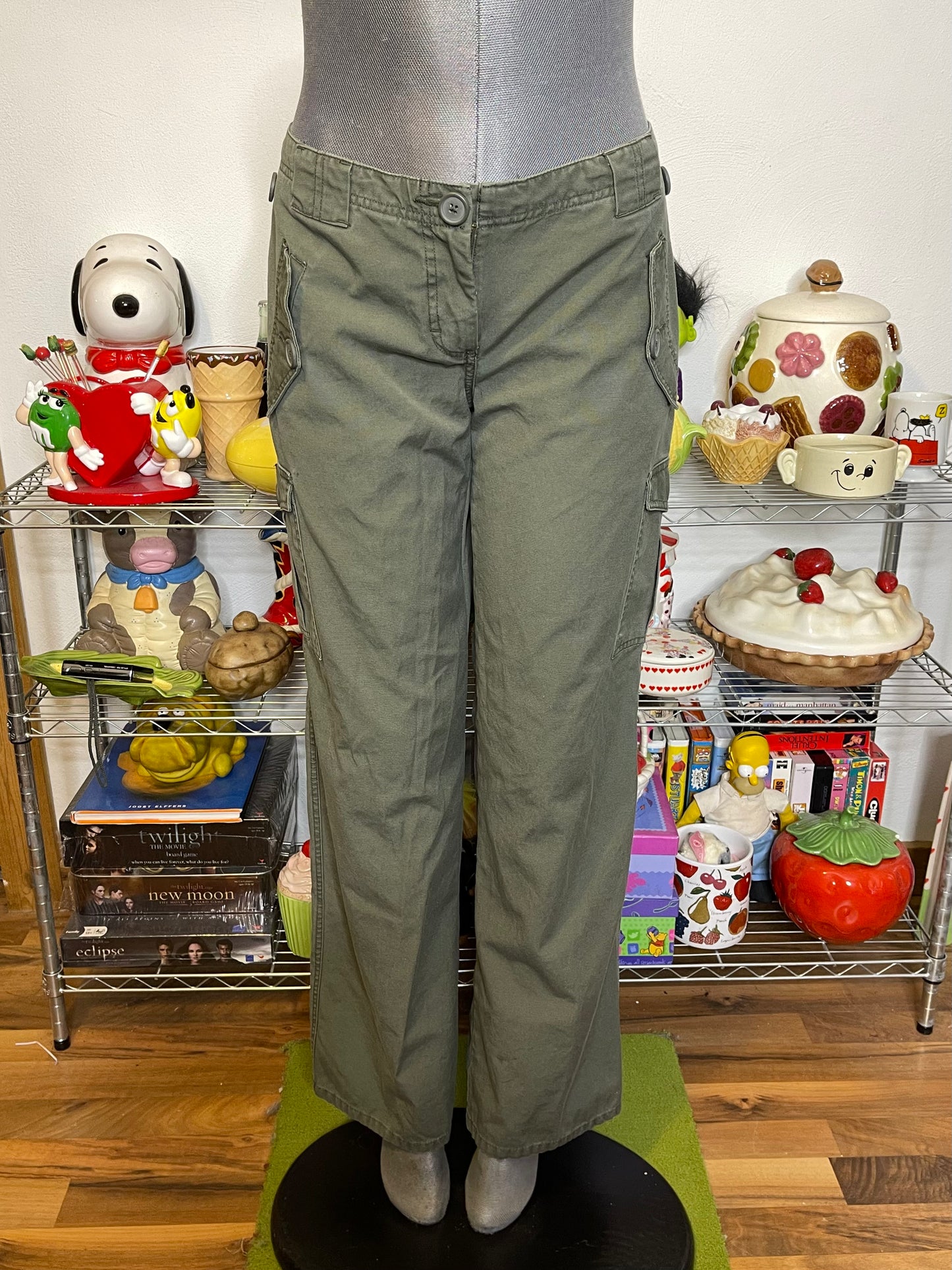 Vintage 2000s Mossimo Green Mid Rise Cargo Pants Sz 11 32in