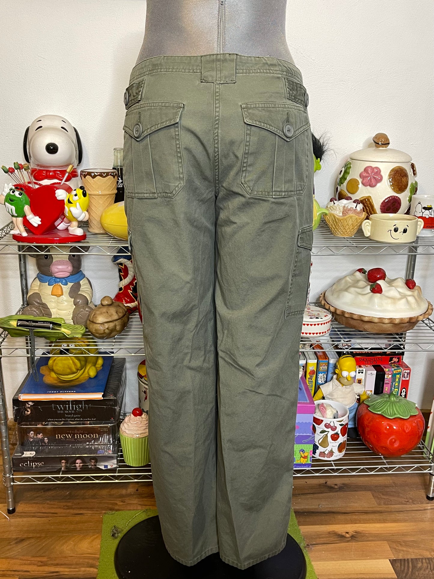 Vintage 2000s Mossimo Green Mid Rise Cargo Pants Sz 11 32in