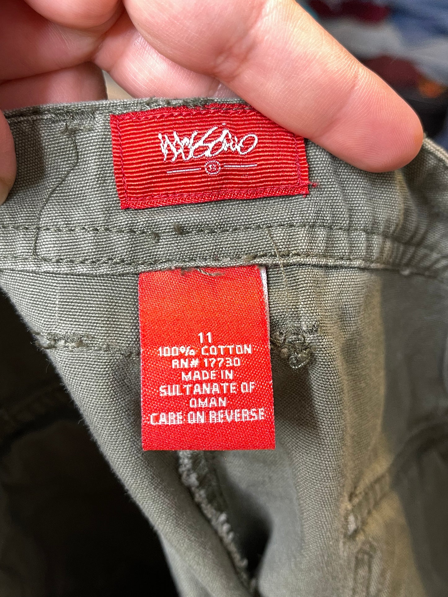 Vintage 2000s Mossimo Green Mid Rise Cargo Pants Sz 11 32in