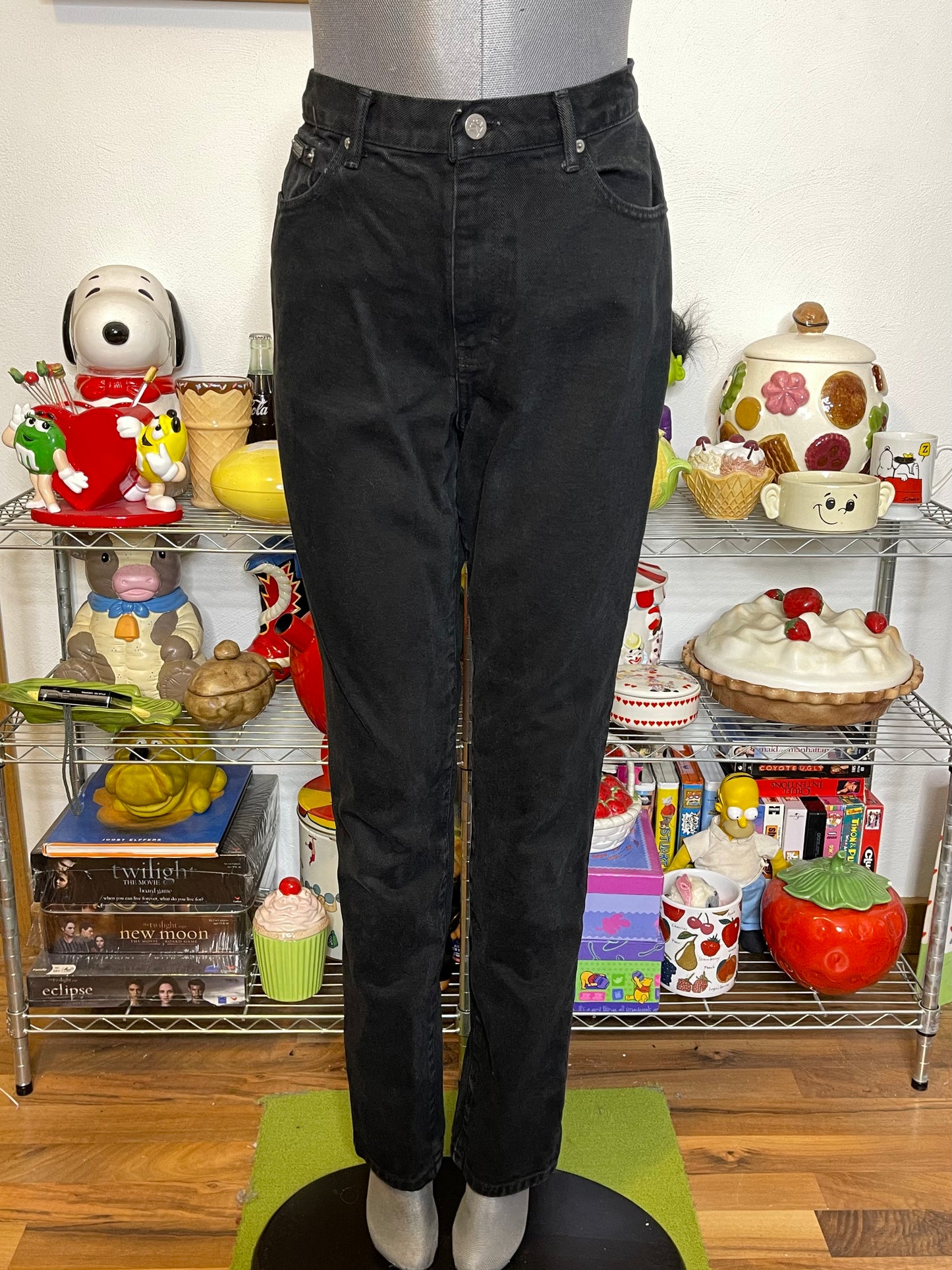 Vintage Calvin Klein Faded Black Denim Jeans Sz 10 29in