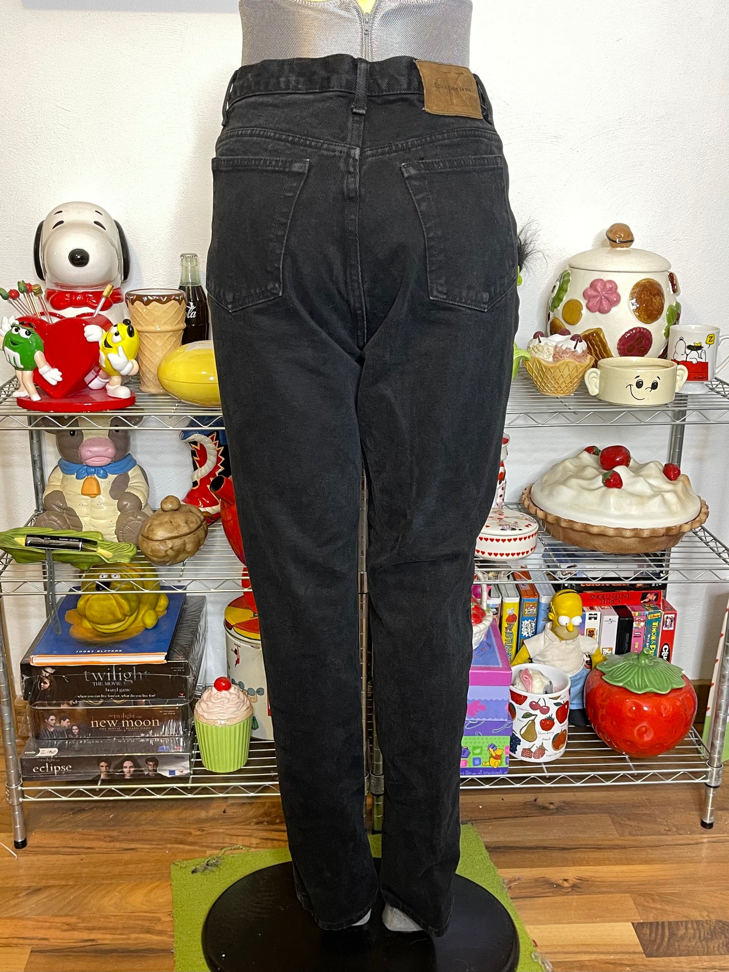 Vintage Calvin Klein Faded Black Denim Jeans Sz 10 29in