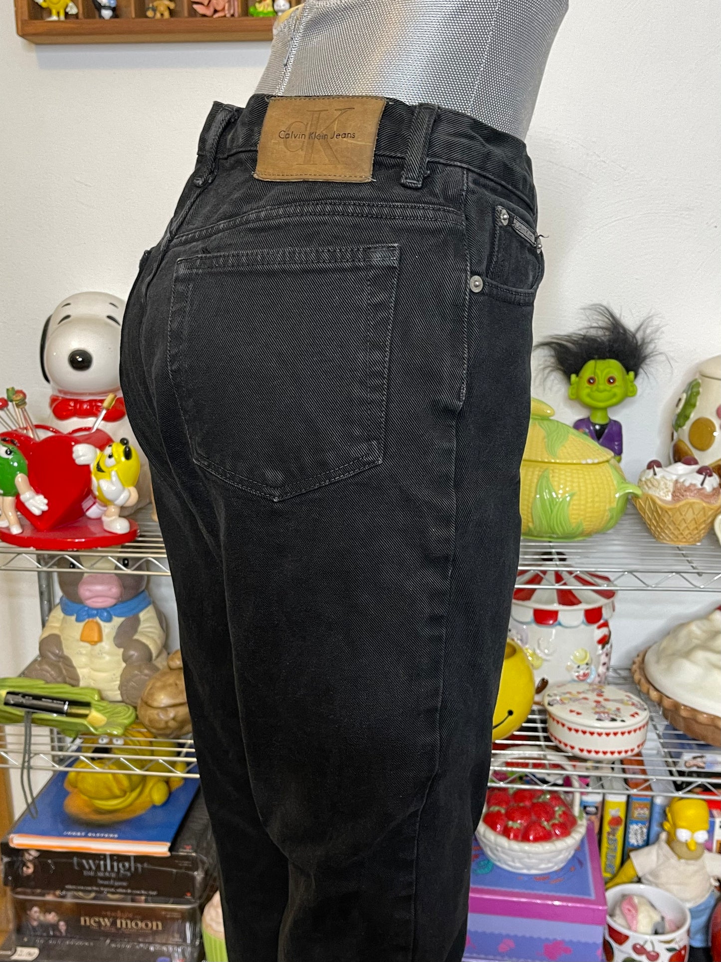 Vintage Calvin Klein Faded Black Denim Jeans Sz 10 29in