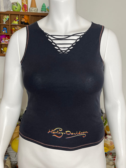2000s Y2K Harley Davidson Distressed Tank Top Sz L