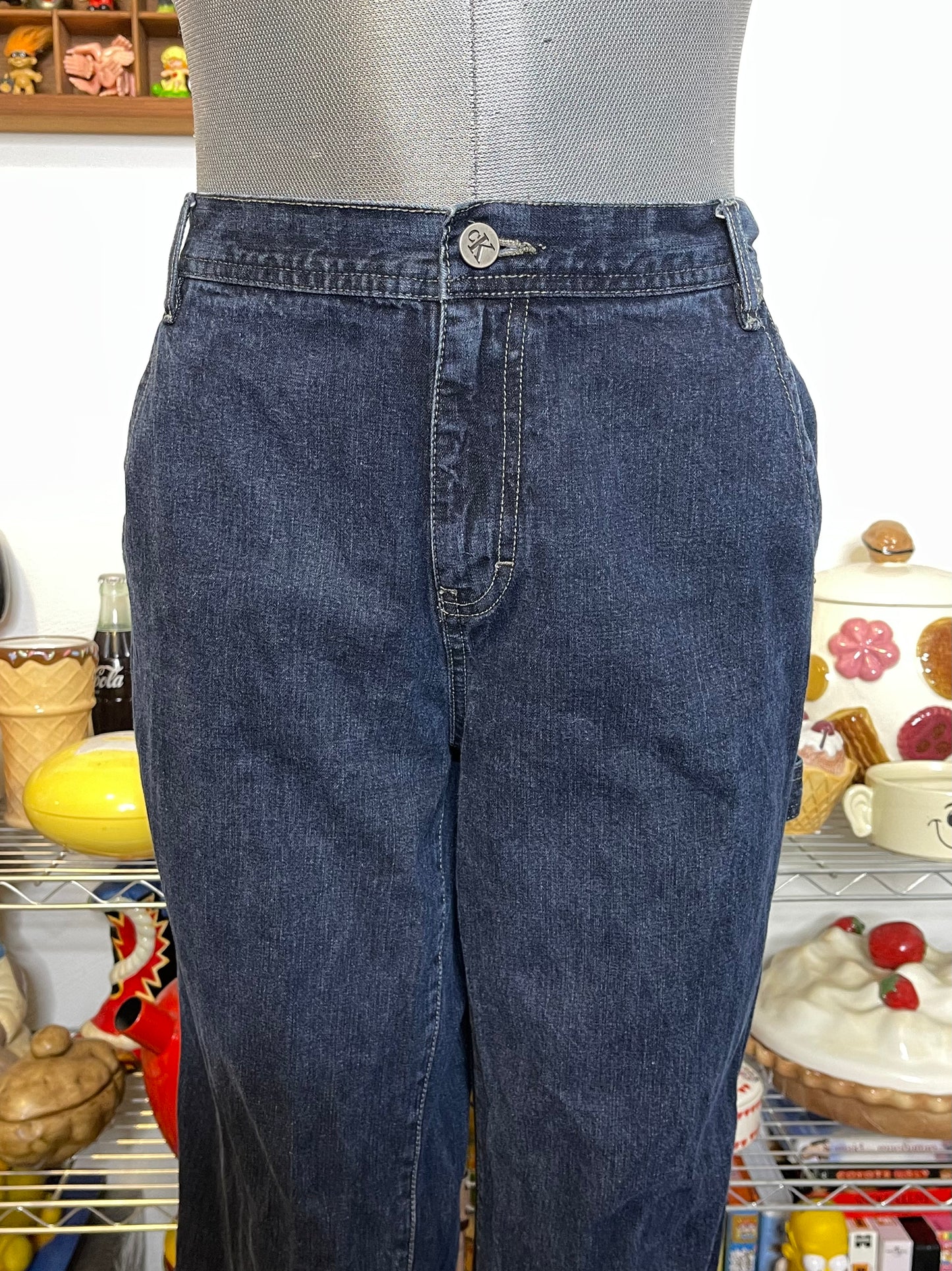 2000s Dark Wash Denim Calvin Klein Carpenter Style Jeans Sz 10 32in