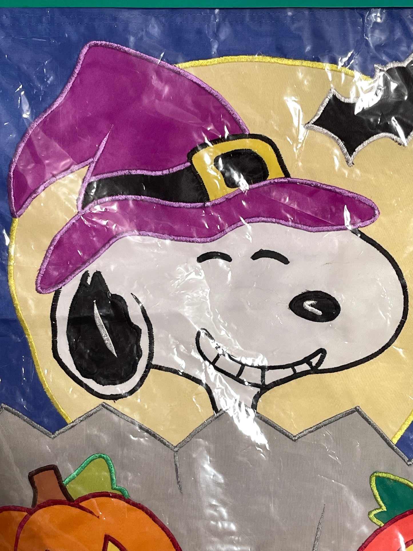 Vintage Snoopy's Pumpkin Greetings Halloween Garden Flag