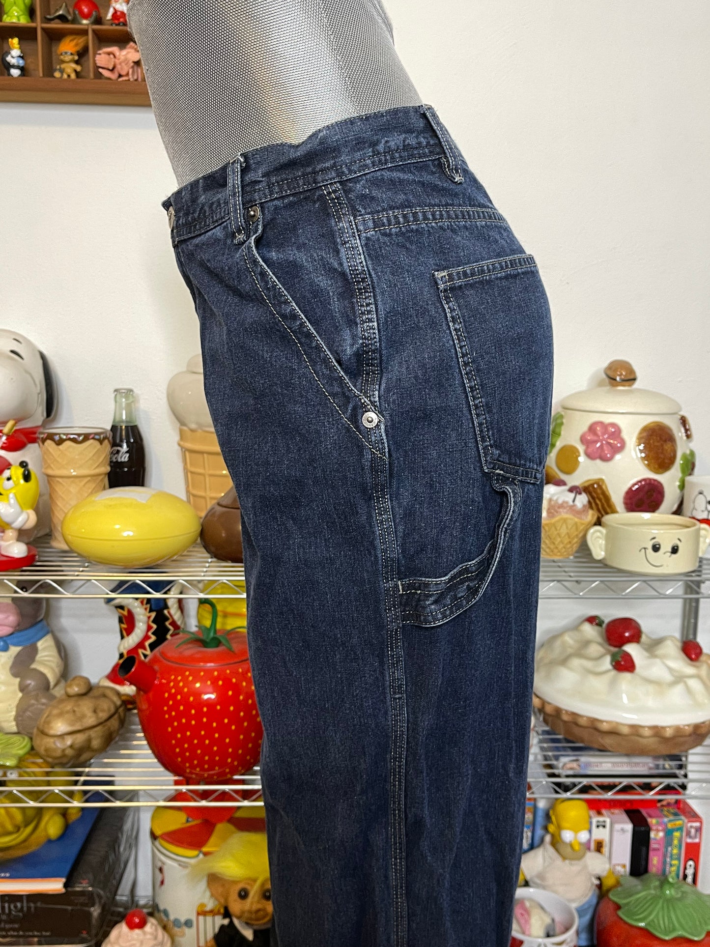 2000s Dark Wash Denim Calvin Klein Carpenter Style Jeans Sz 10 32in