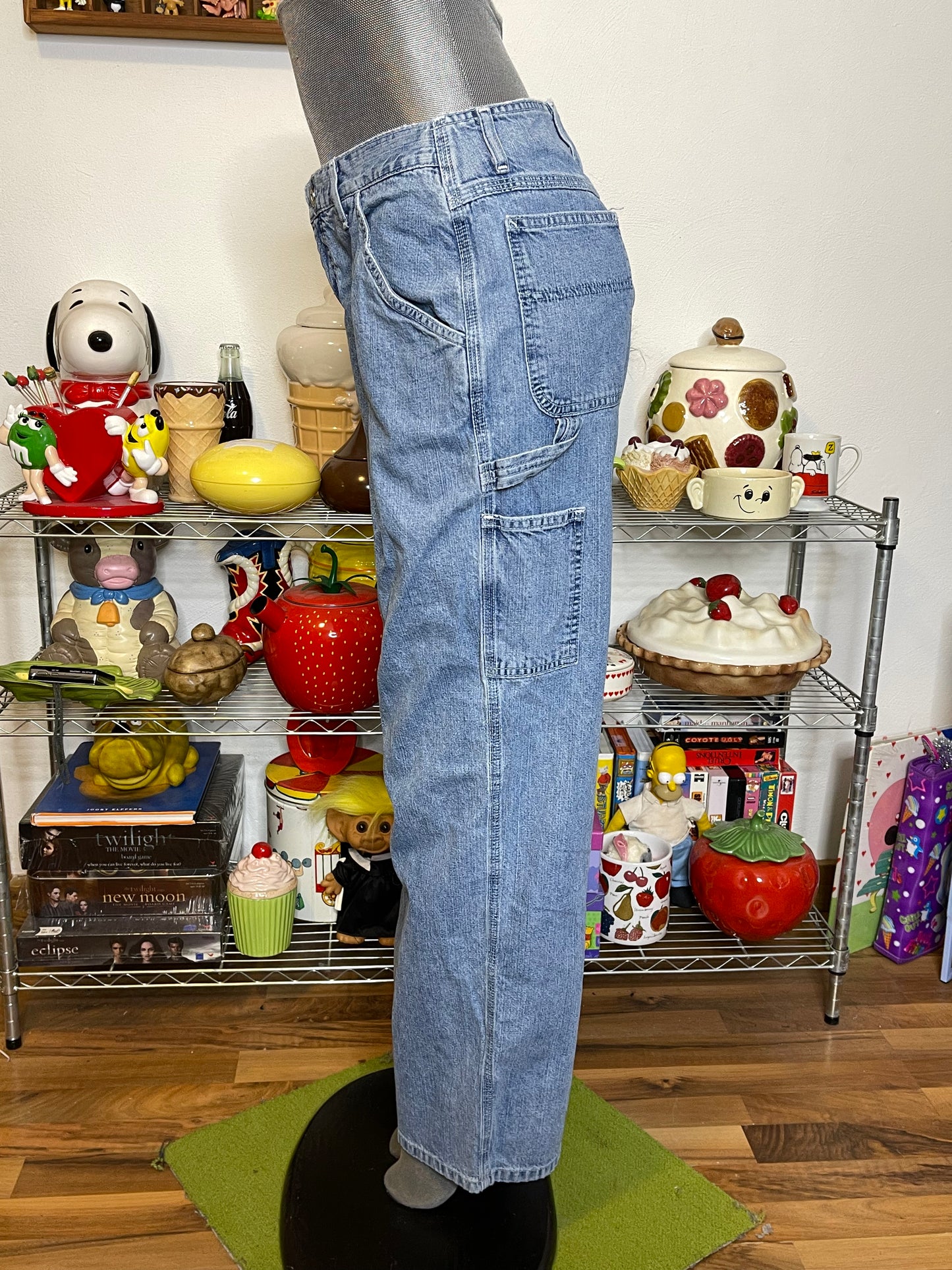 Vintage Guess Cargo Carpenter Style Distressed Denim Jeans Sz 30in