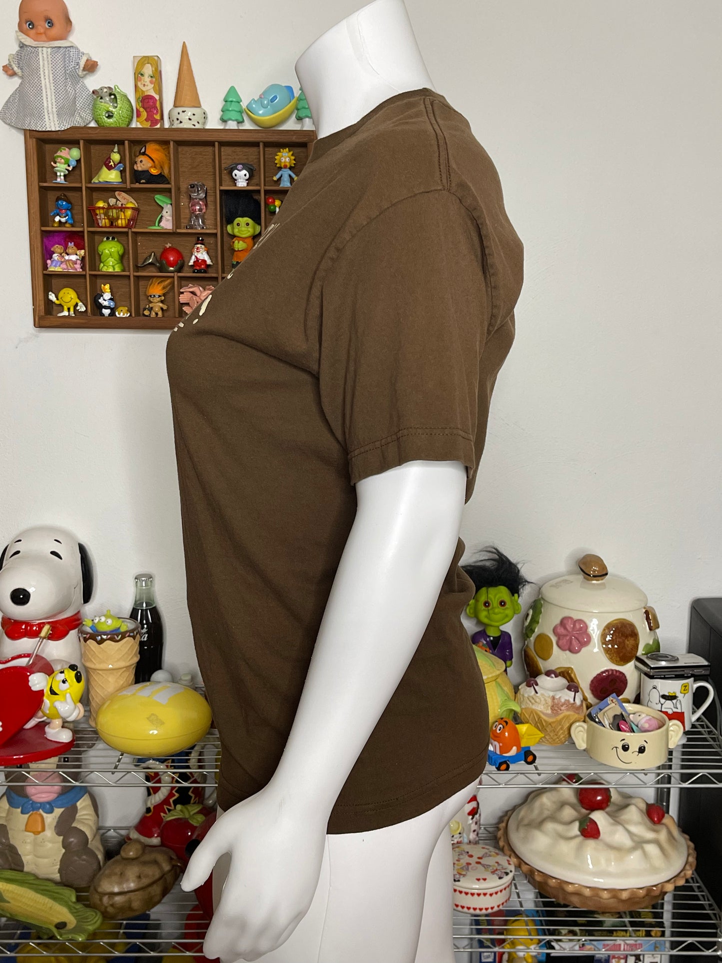 2000s "I'm not lazy" Brown Graphic Tee Sz L