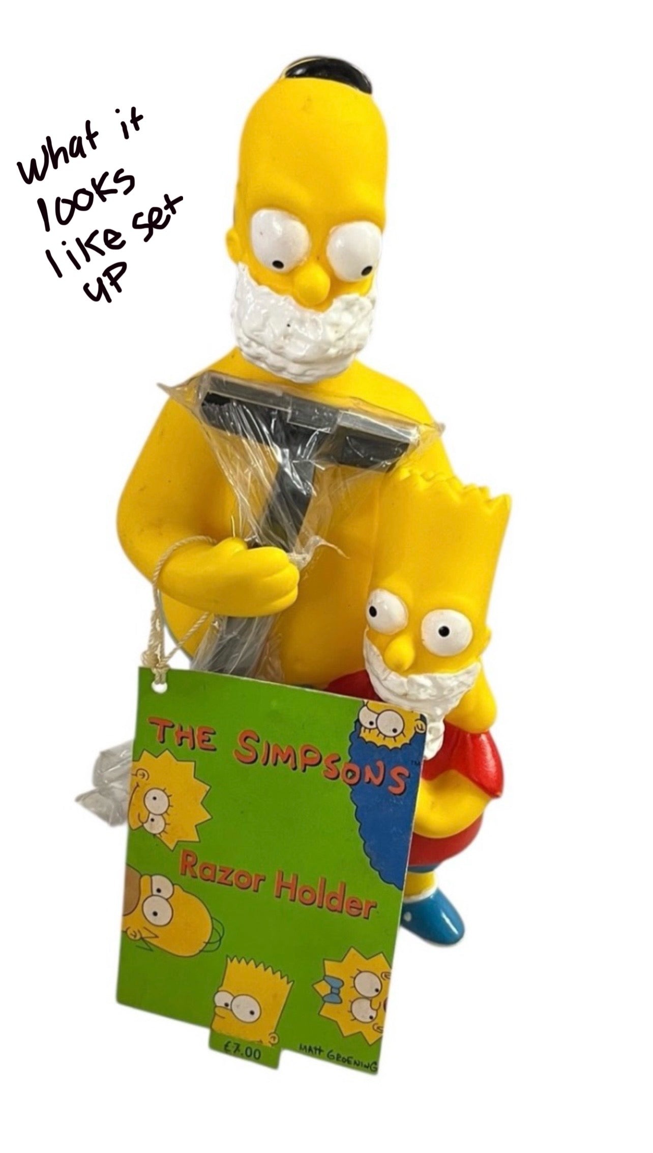 Vintage 90s The Simpsons Homer And Bart Razor Holder