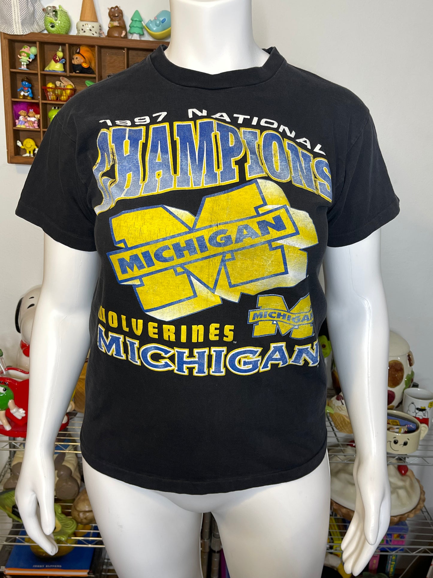 Vintage 90s Michigan Wolverines National Champions Graphic Tee Sz L