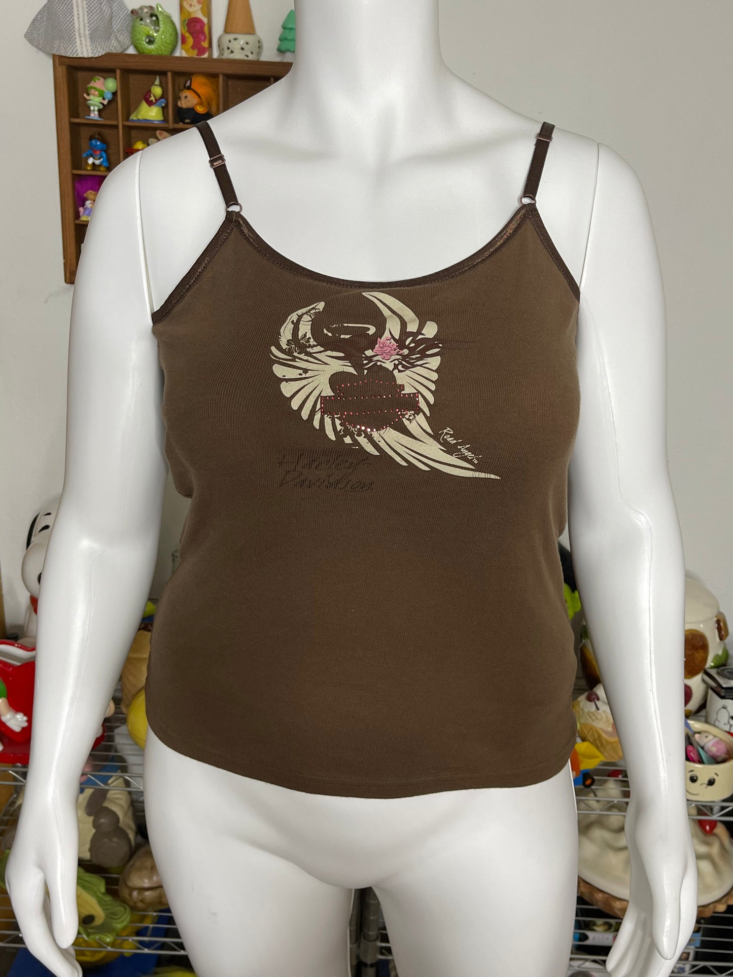 2000s Brown Harley Davidson Road Angel Tank Sz L/XL