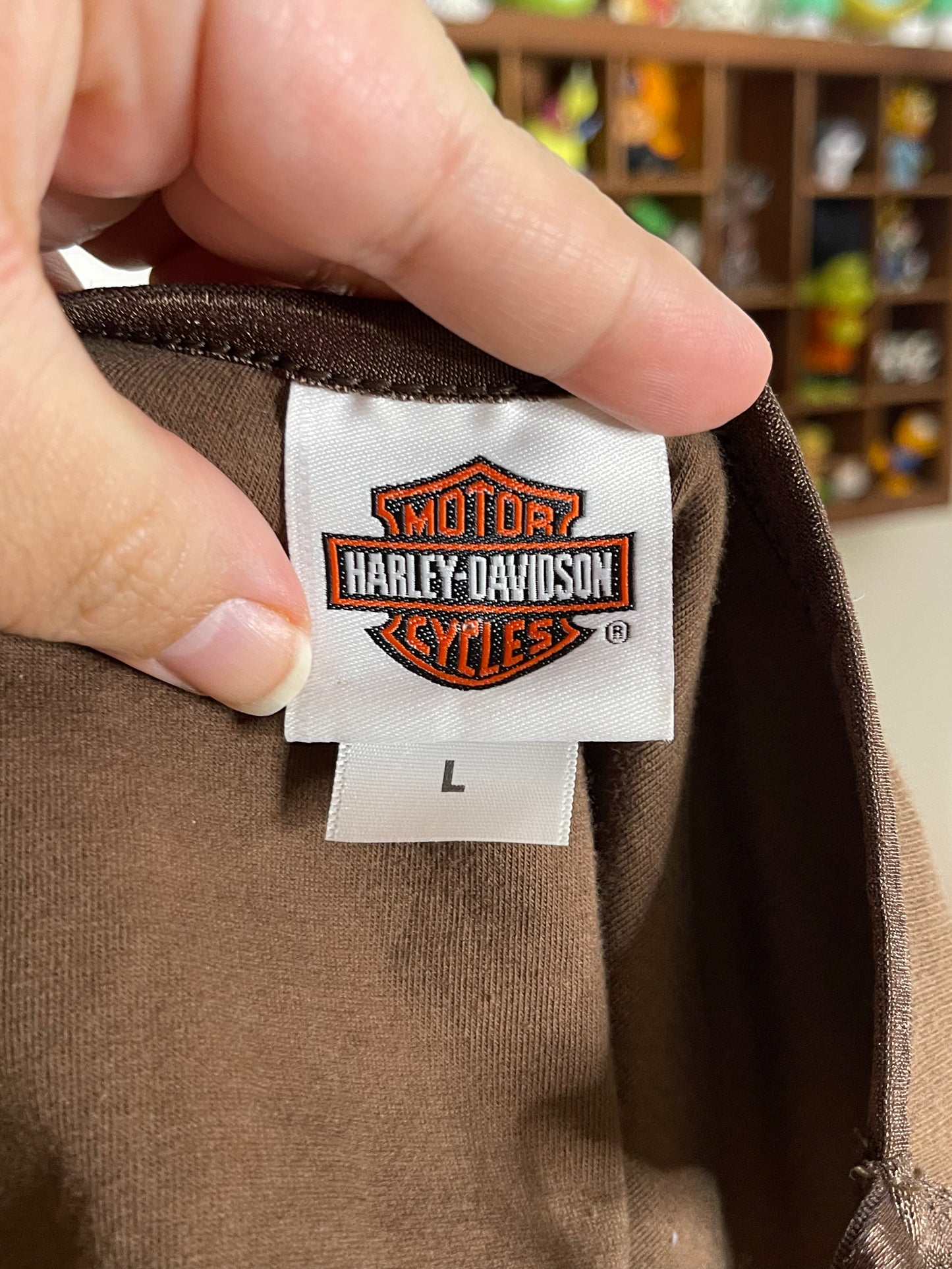 2000s Brown Harley Davidson Road Angel Tank Sz L/XL