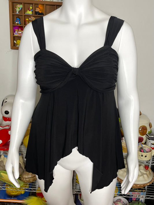 2000s Y2K Black Fairy Layered Top Sz XL