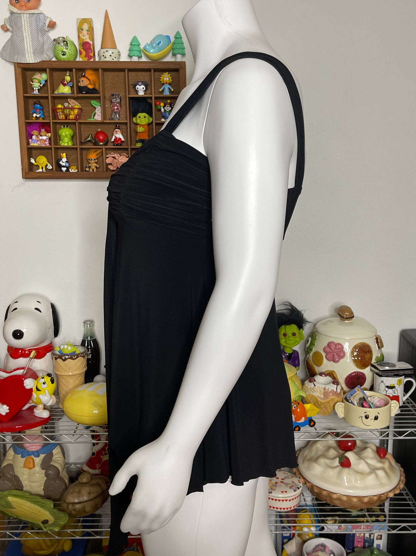 2000s Y2K Black Fairy Layered Top Sz XL