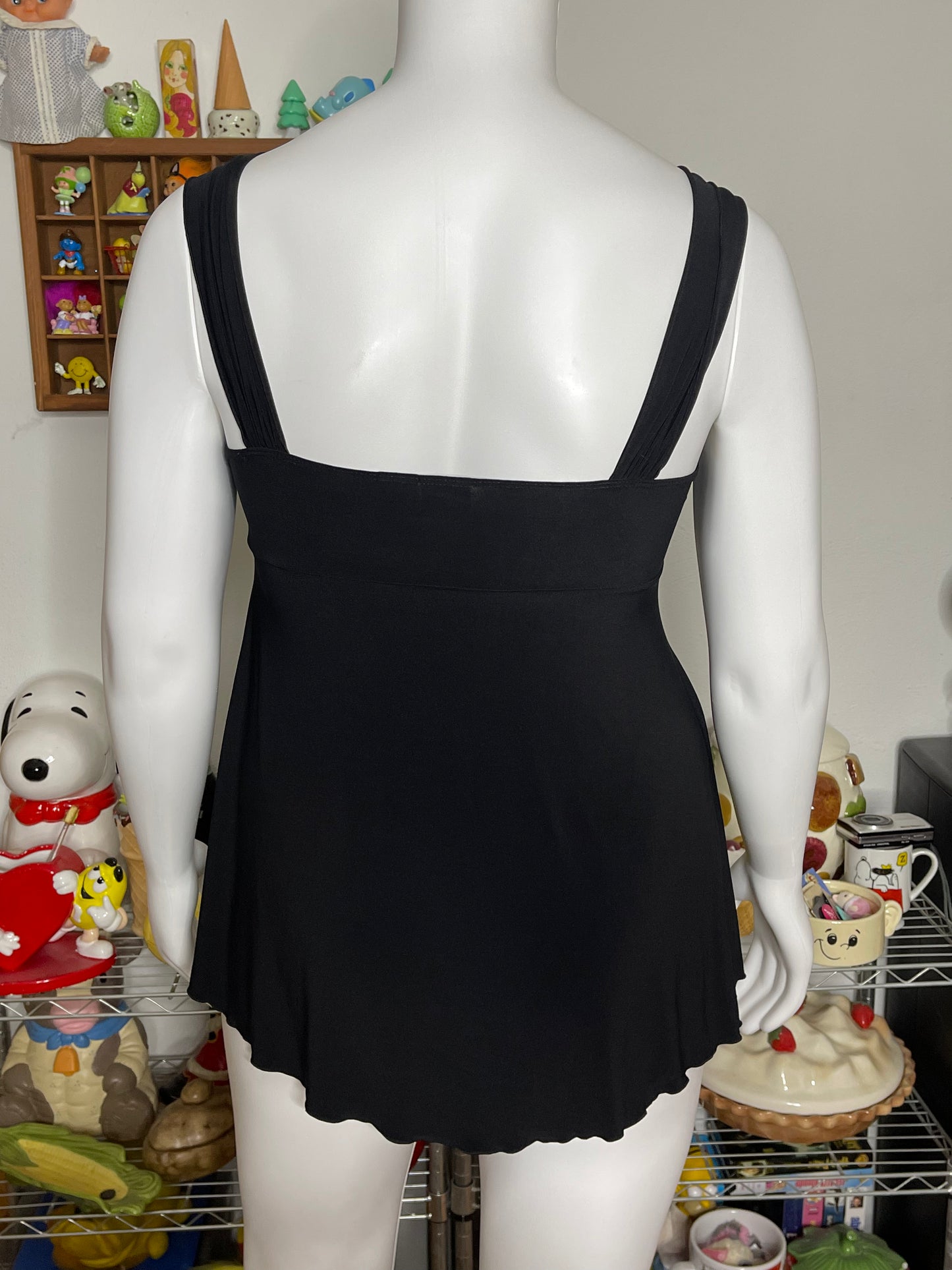 2000s Y2K Black Fairy Layered Top Sz XL