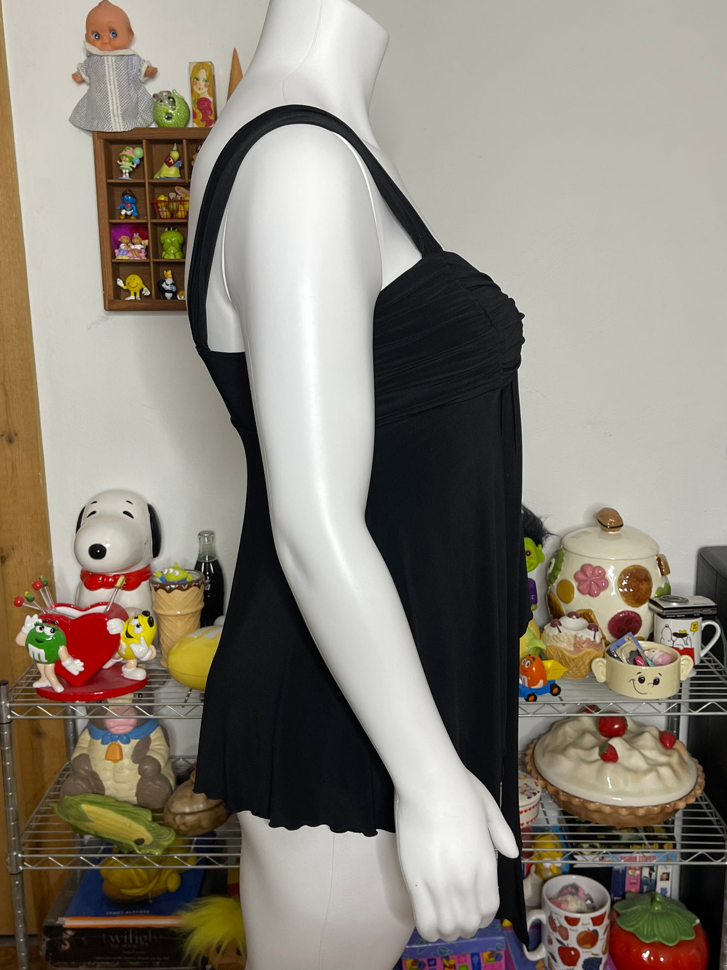 2000s Y2K Black Fairy Layered Top Sz XL