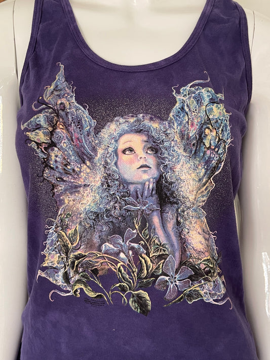 Y2K Angel Fairy glitter tank top sz L