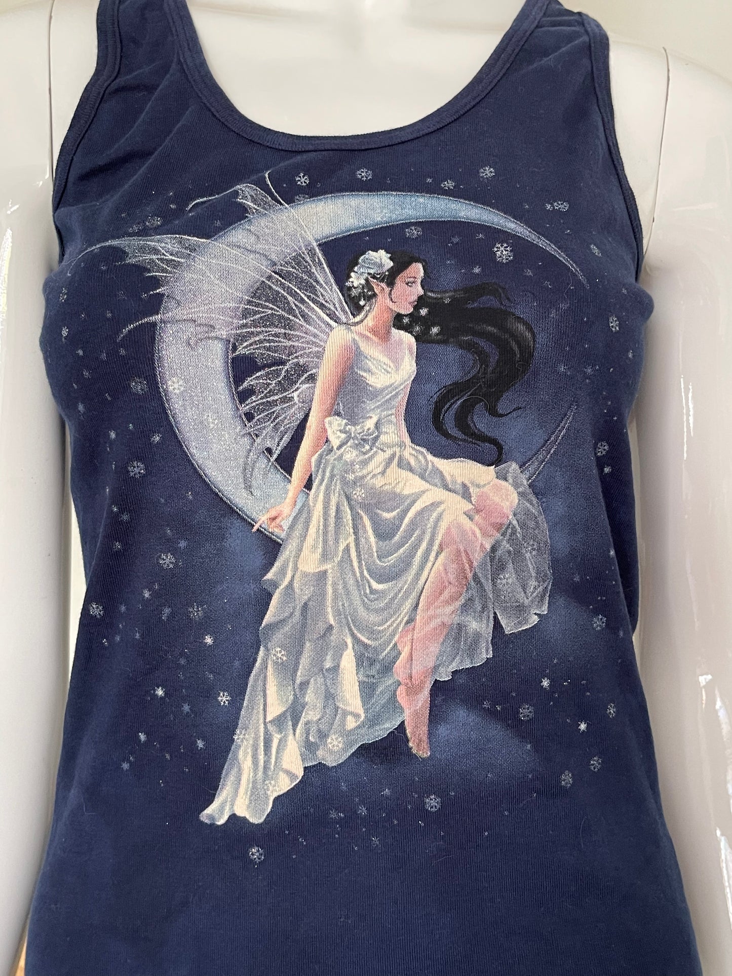 Y2K Navy Blue Moon Fairy tank sz M