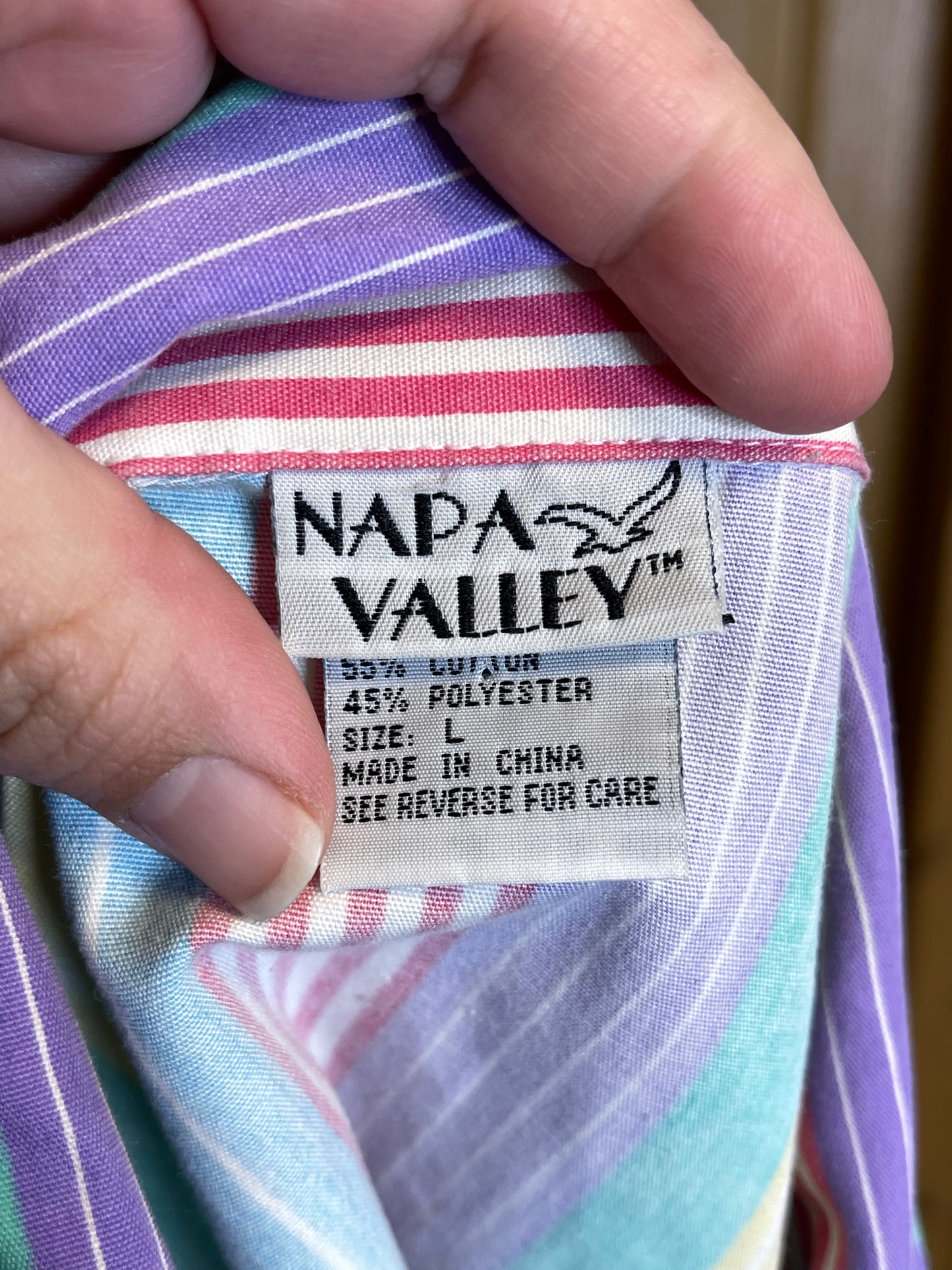 Vintage 90s Rainbow Pastel Striped Light Weight Jacket Sz L