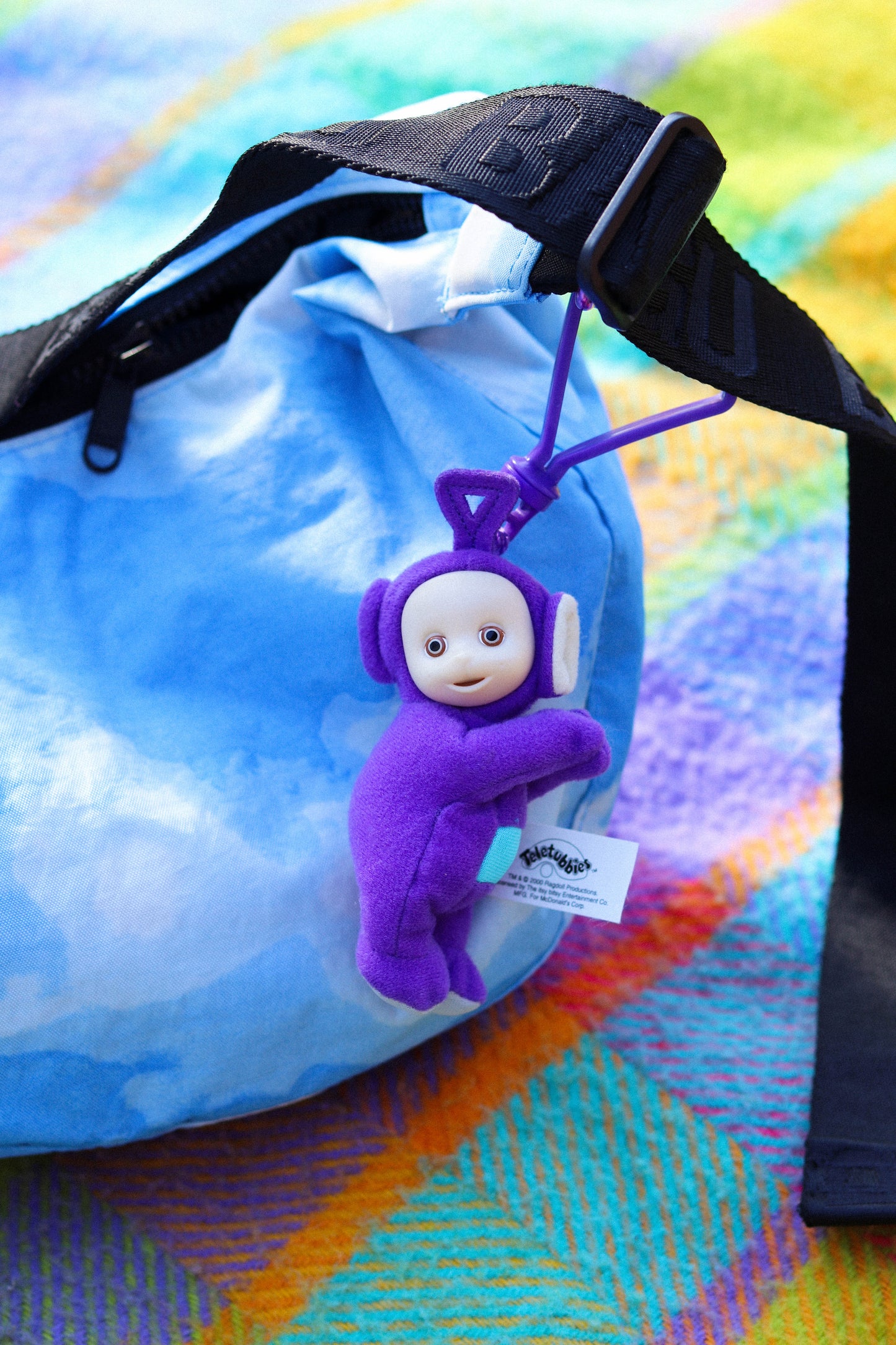 Vintage 2000s Purple Tinky Winky Teletubbies Plush Keychain