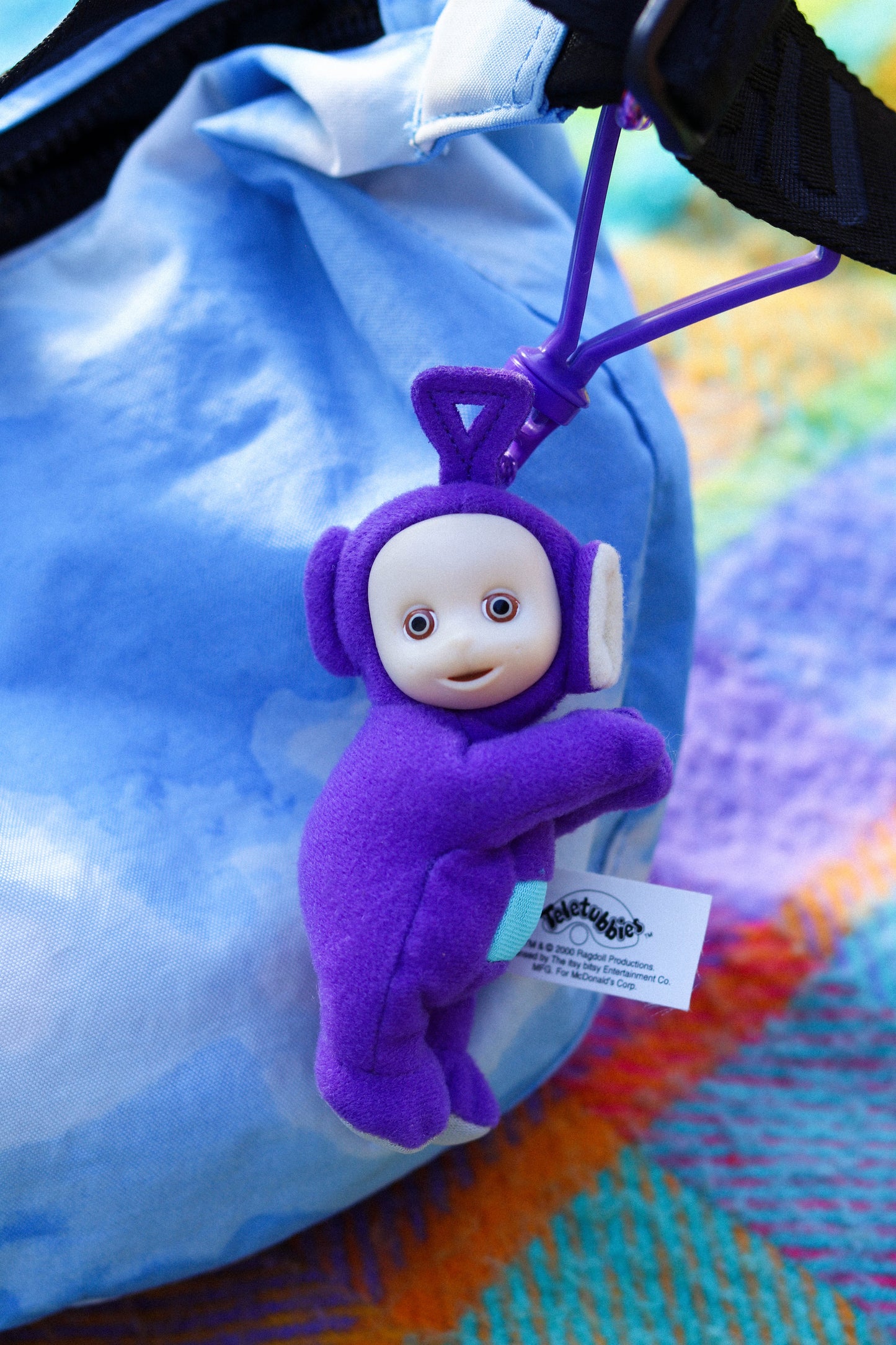 Vintage 2000s Purple Tinky Winky Teletubbies Plush Keychain
