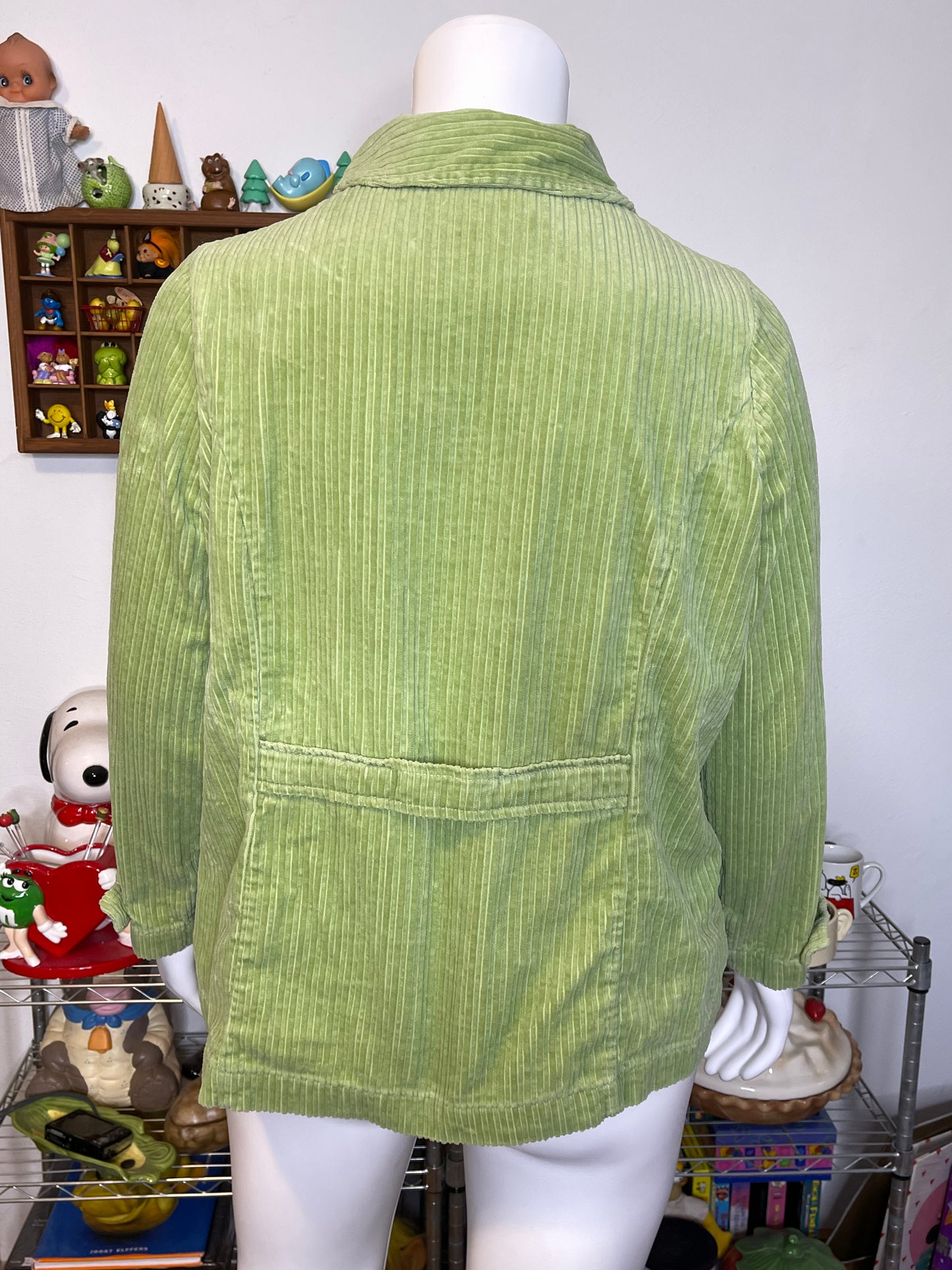 2000s Apple Green Corduroy Jacket Sz XXL