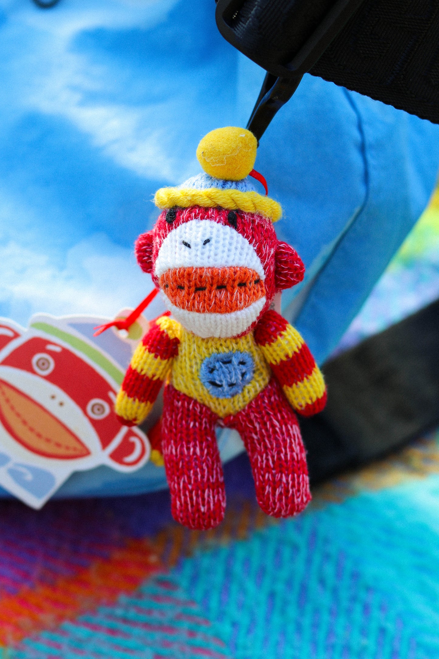 2000s Deadstock Sock Monkey Plush Keychain