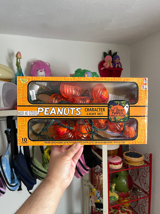 Vintage 2000s Peanuts Halloween Pumpkin Character Lights