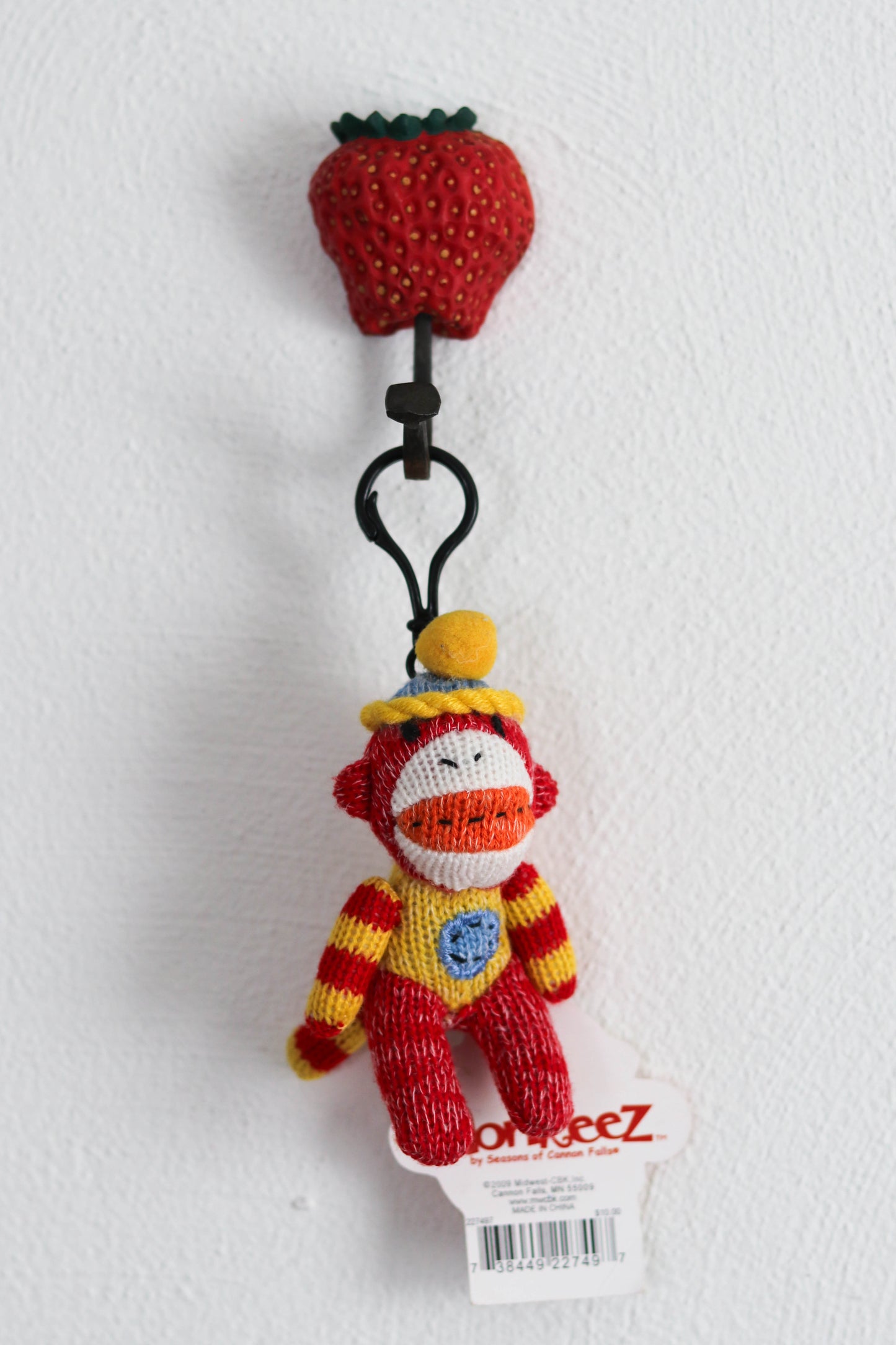 2000s Deadstock Sock Monkey Plush Keychain