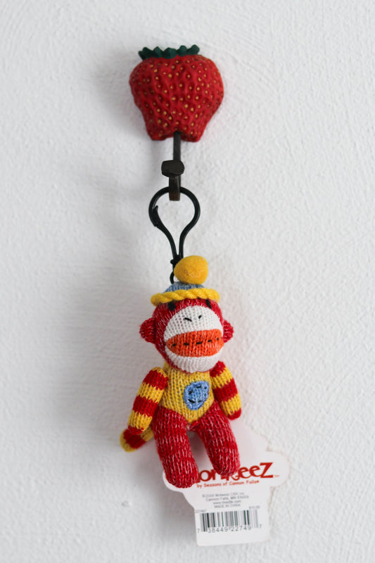 2000s Deadstock Sock Monkey Plush Keychain
