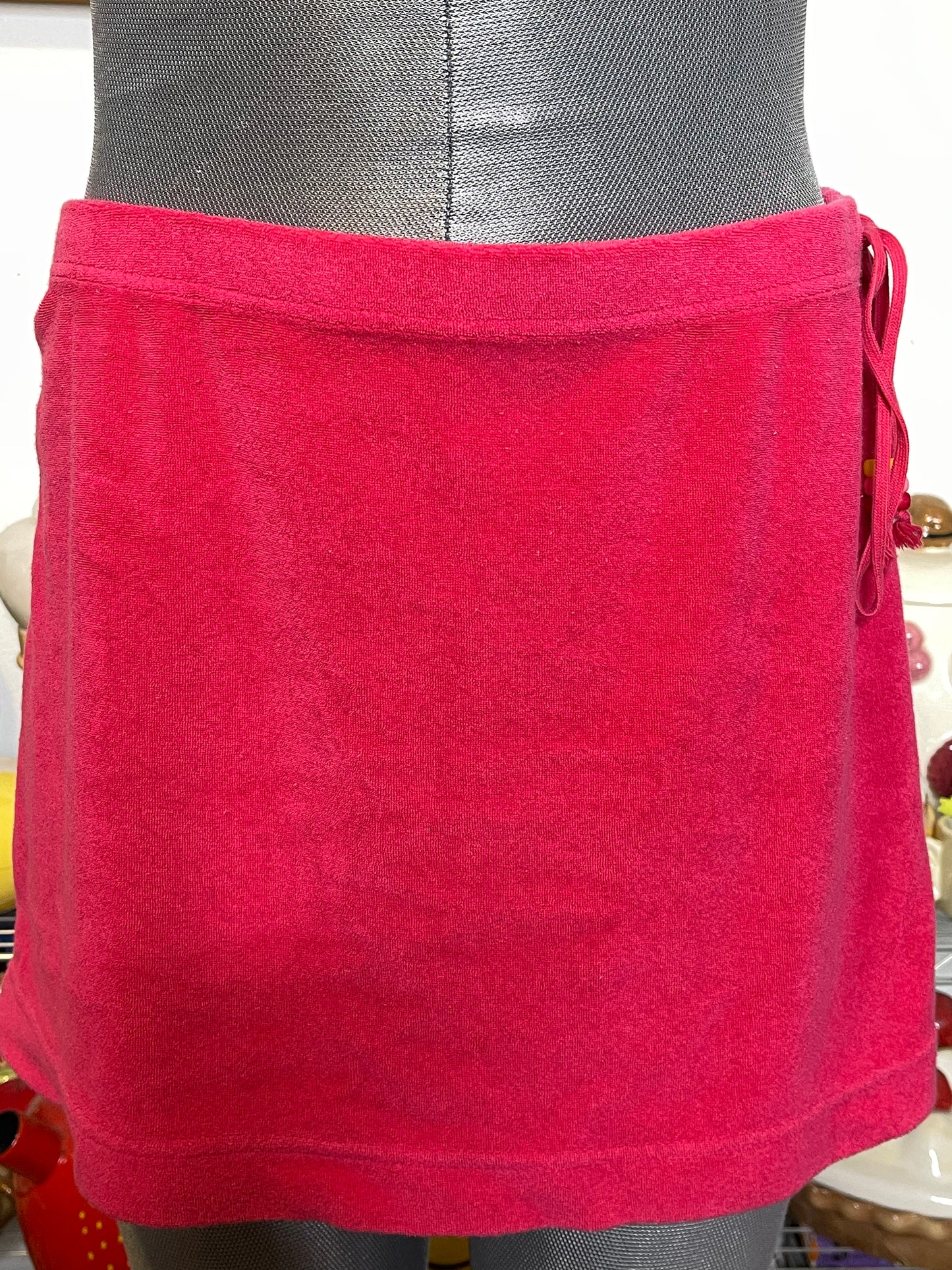 2000s Hot Pink Terrycloth Express Mini Skirt Sz M/L