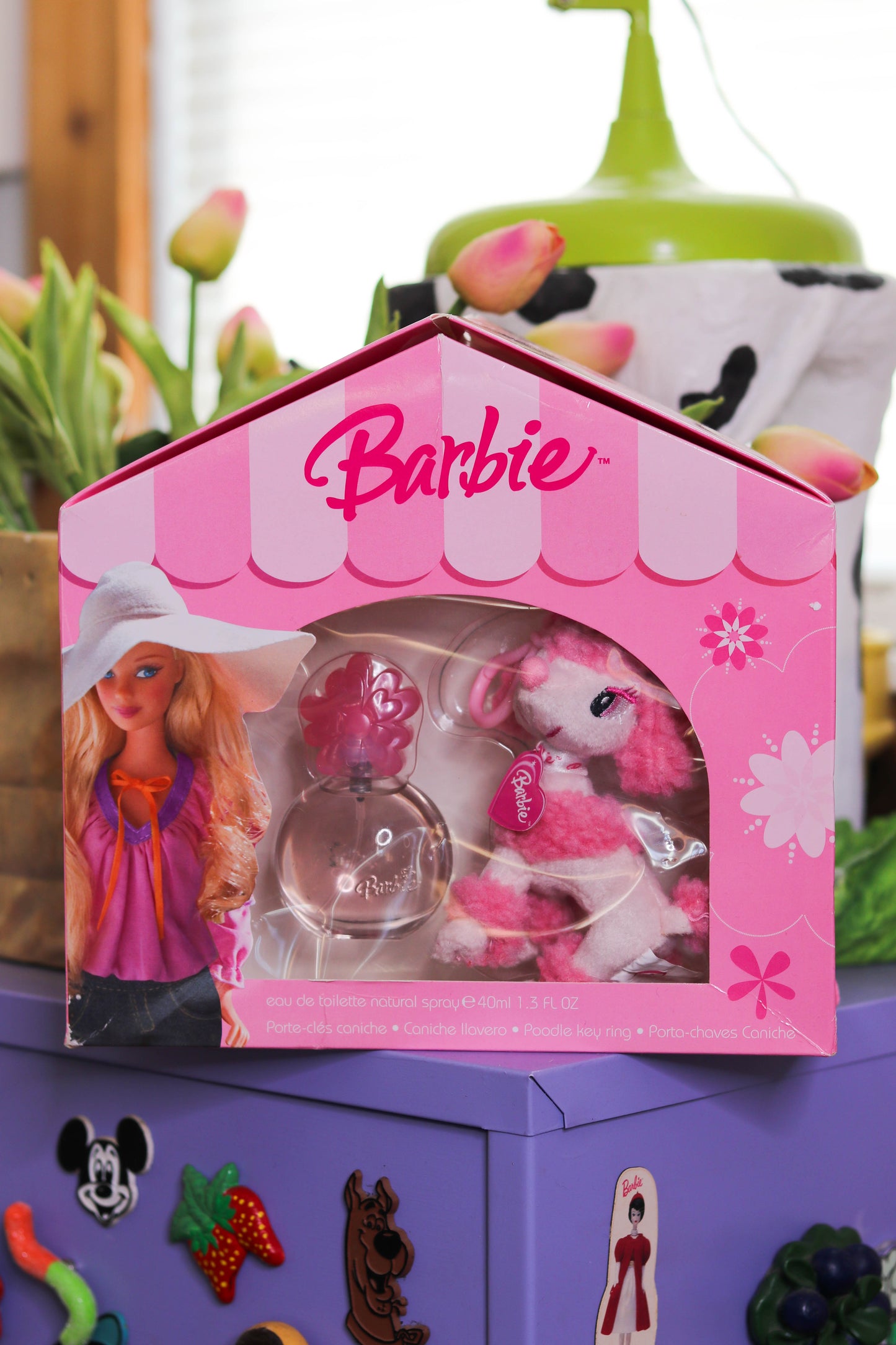 Vintage 2000s Barbie Eau De Toilette + Poodle Keychain Set