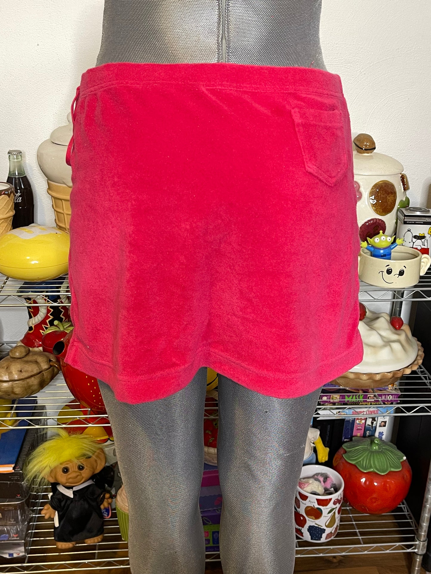 2000s Hot Pink Terrycloth Express Mini Skirt Sz M/L