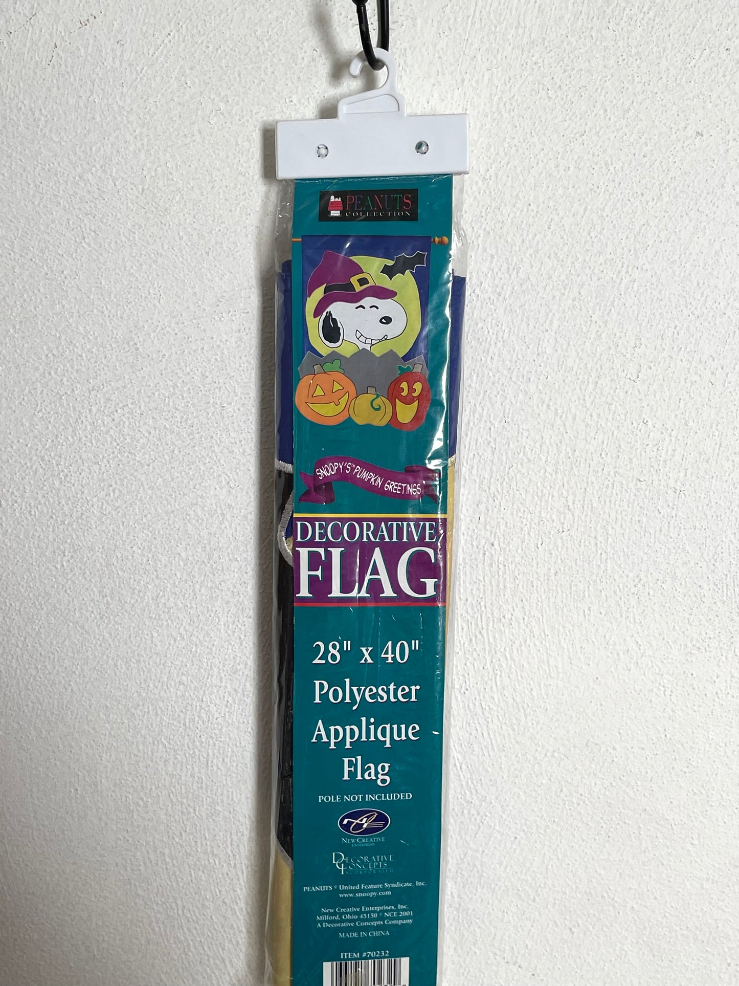 Vintage Snoopy's Pumpkin Greetings Halloween Flag