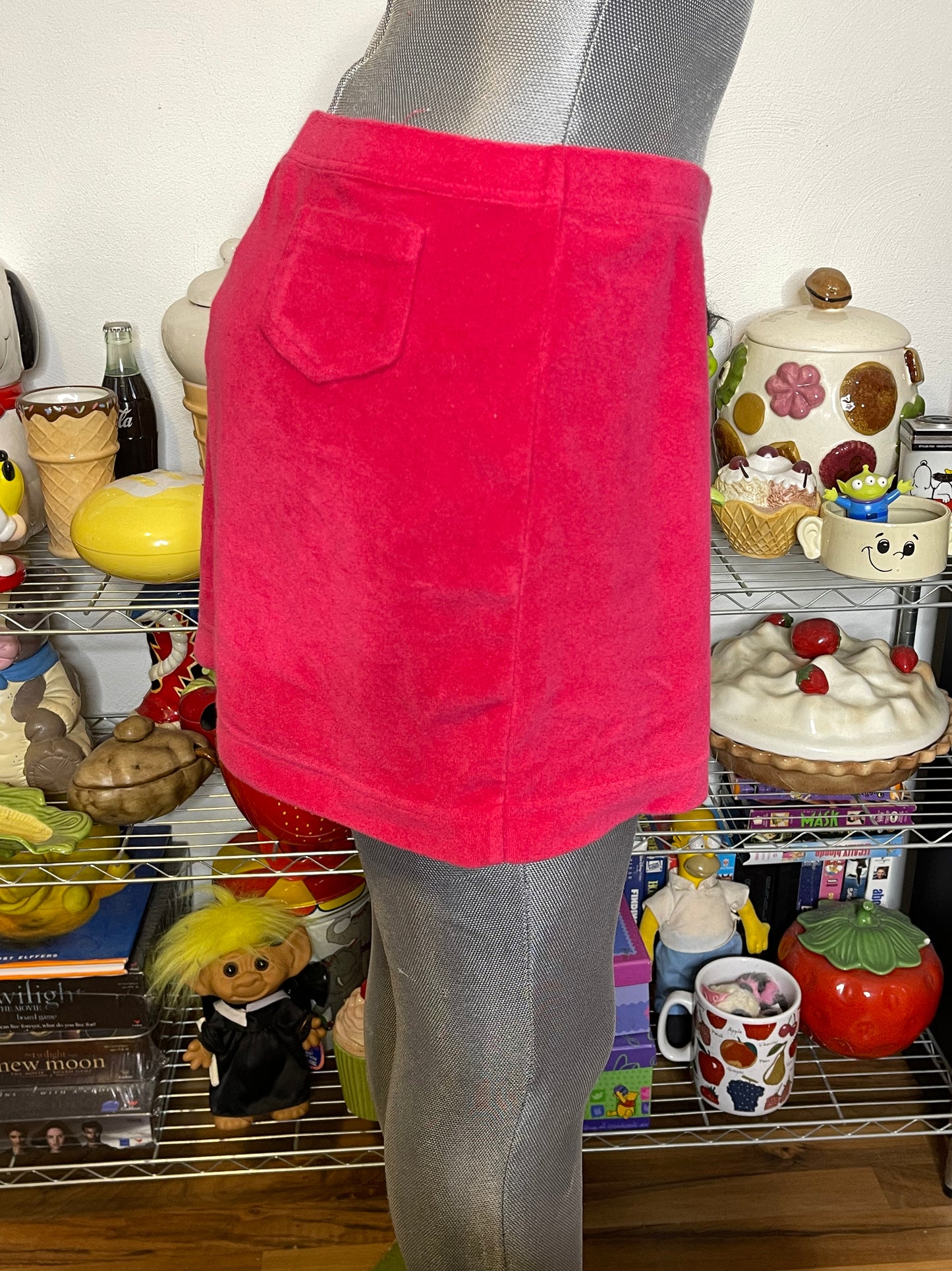 2000s Hot Pink Terrycloth Express Mini Skirt Sz M/L