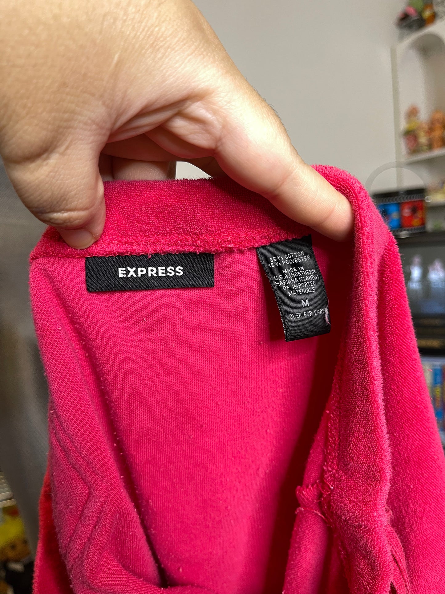 2000s Hot Pink Terrycloth Express Mini Skirt Sz M/L