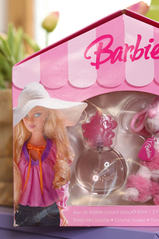Vintage 2000s Barbie Eau De Toilette + Poodle Keychain Set
